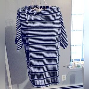 Max Studio Black, Navy, Gray, striped Short sleeve shirt top NWT
